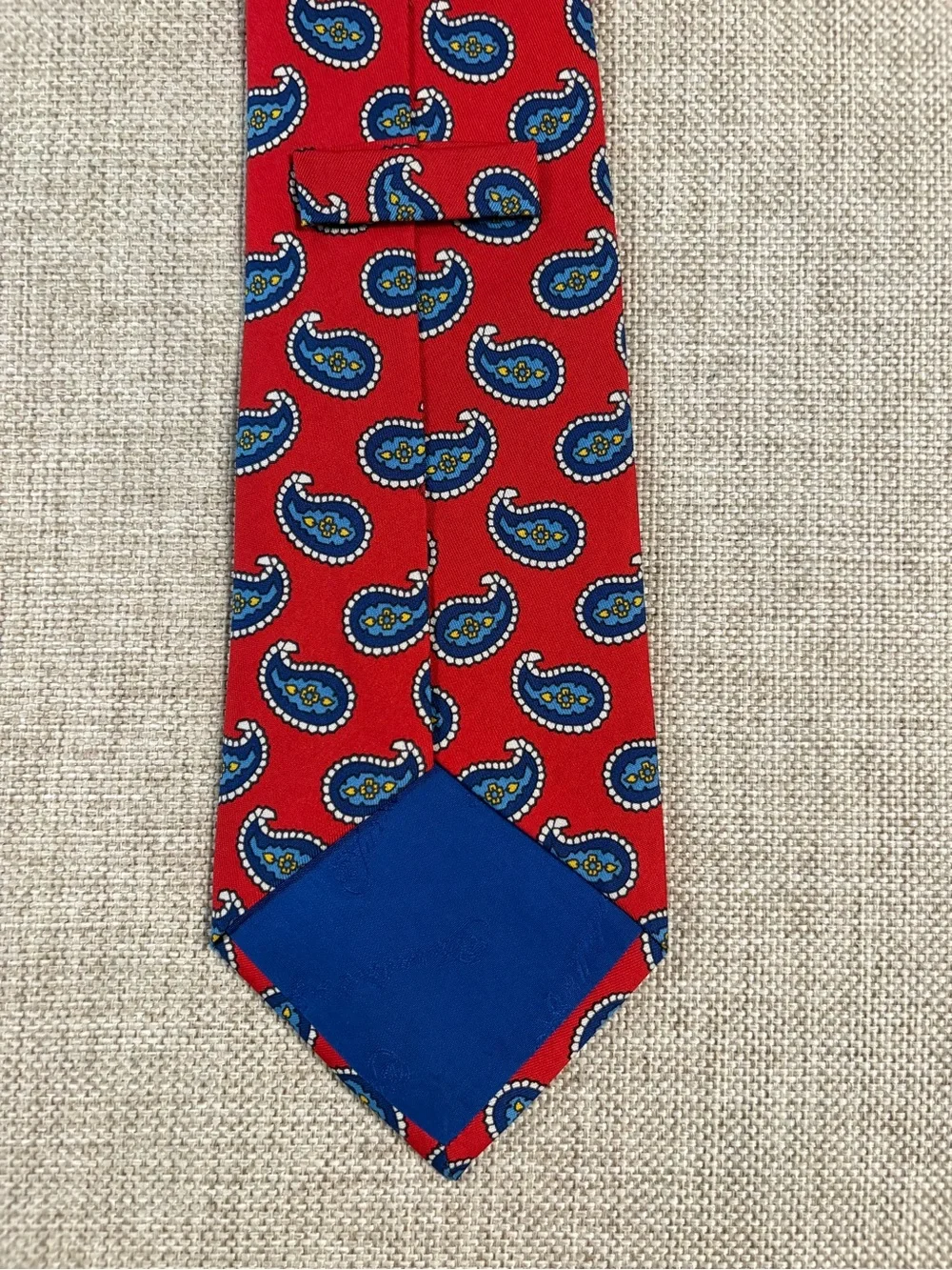 Turnbull & Asser London 100% Silk Red Paisley Tie Made in England 3.75”